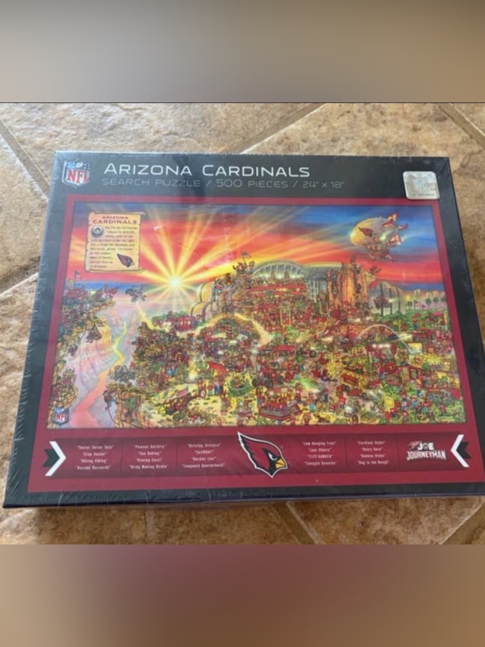 Arizona Cardinals NFL Search Puzzle 500 Pieces Journeyman, NEW